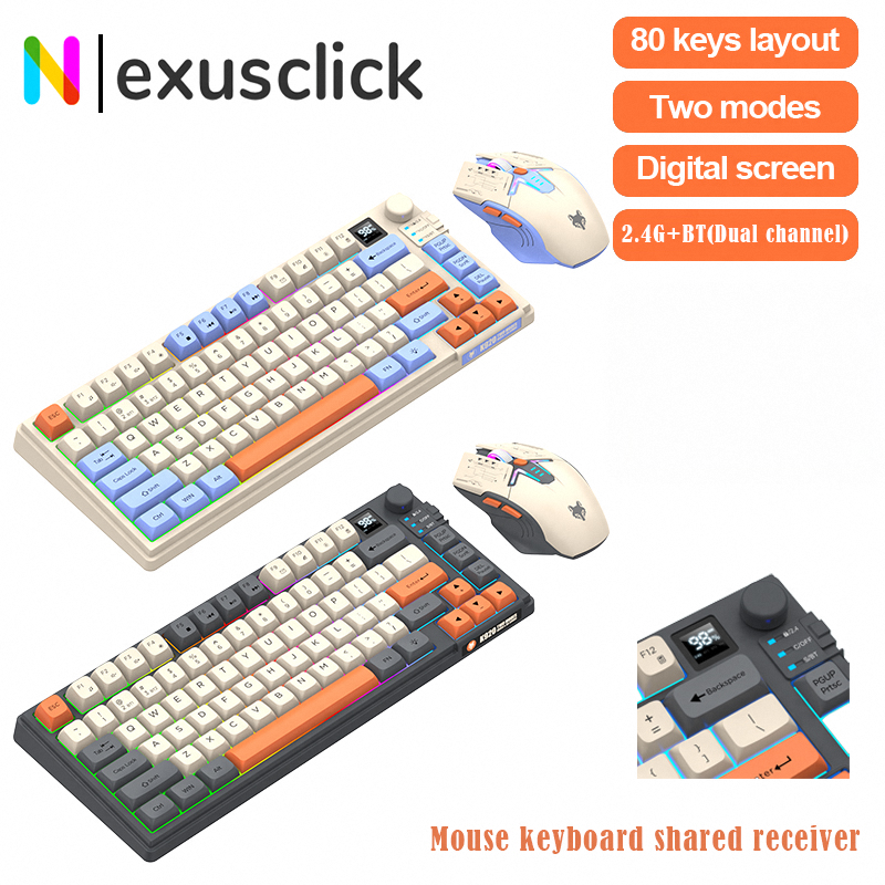 Gaming Keyboard Ergonomic - New Dual-Mode 80 Keys Wireless Gaming