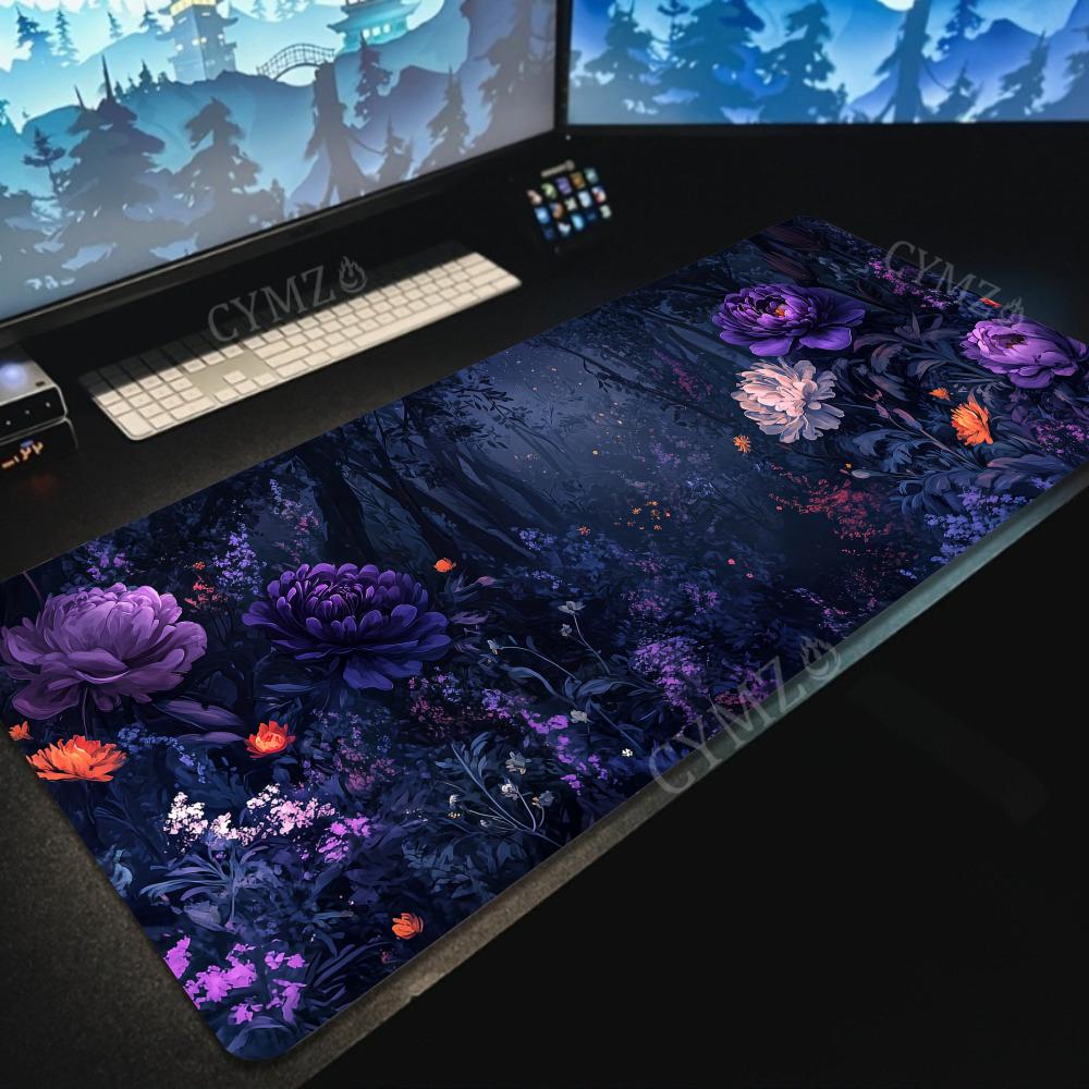 Gaming Keyboard Brand - Mysterious Peony Pattern Design Large Mouse