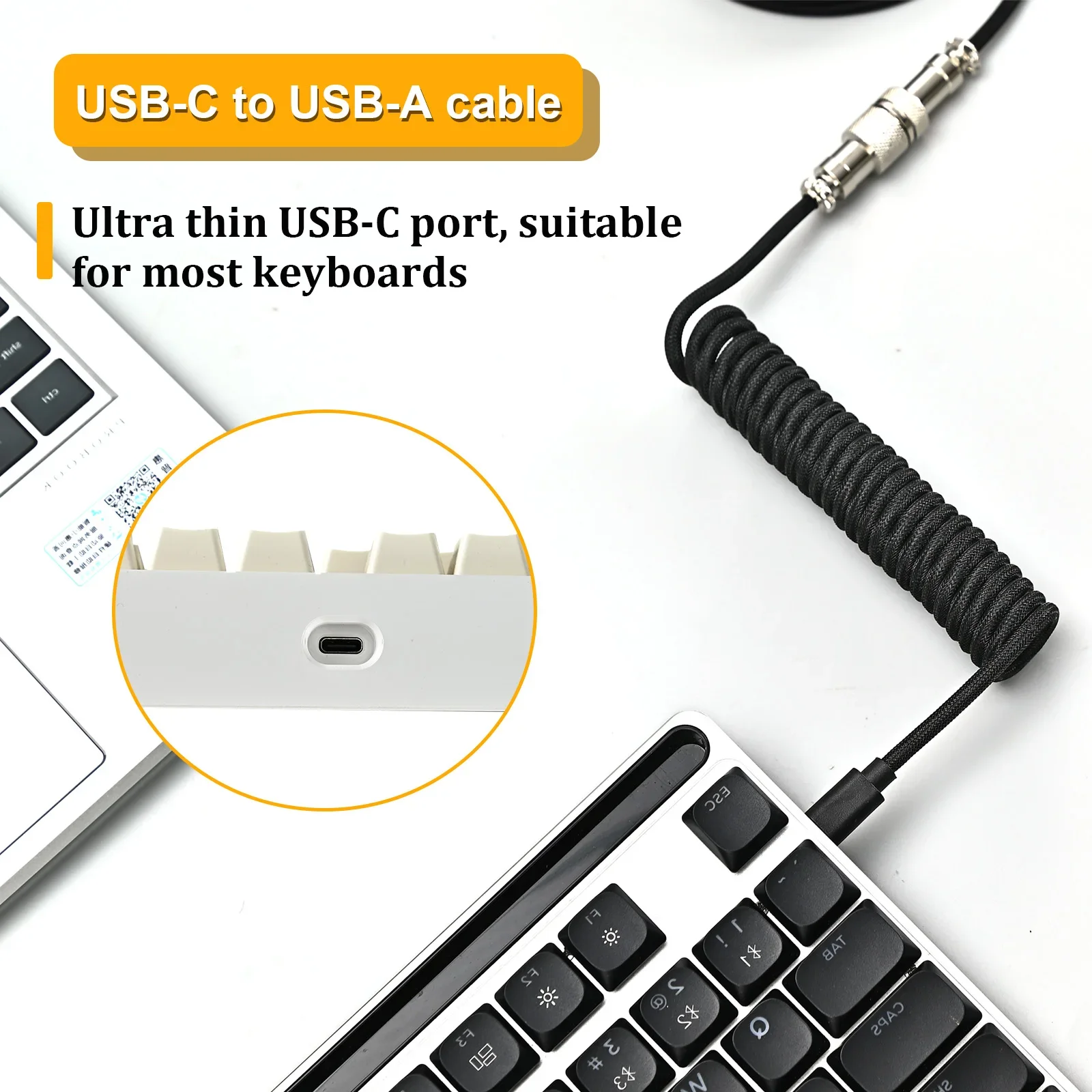New Type C Coiled Cable USB Av - Gaming Keyboard Types recension och pris