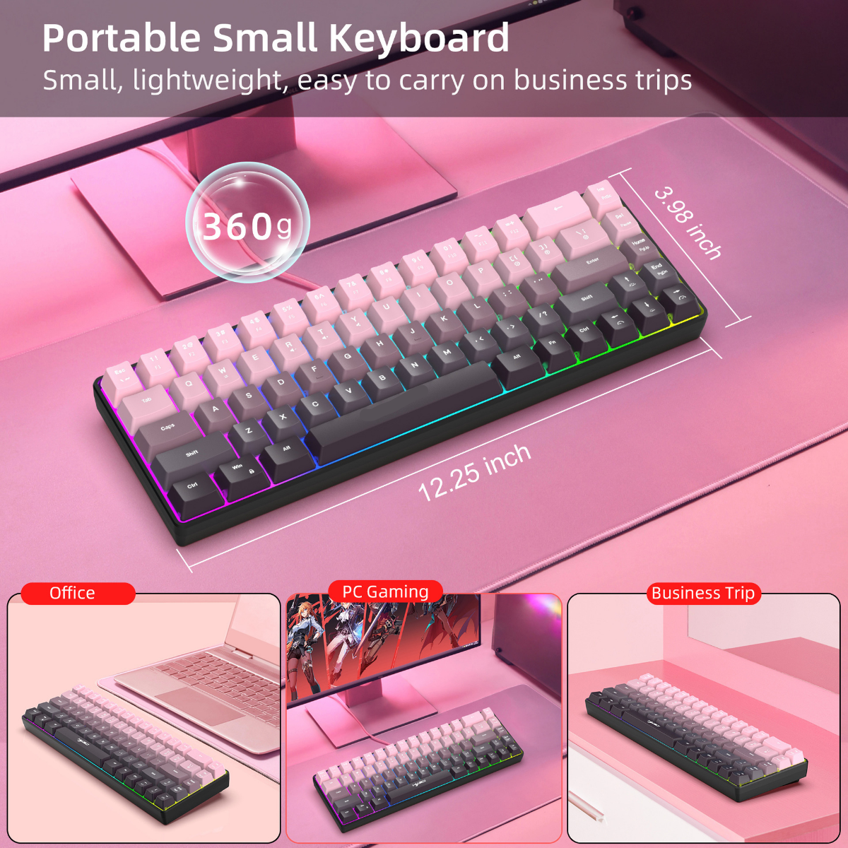 New Compact 68-Key Gradient-Co - Gaming Keyboard Ergonomic recension och pris