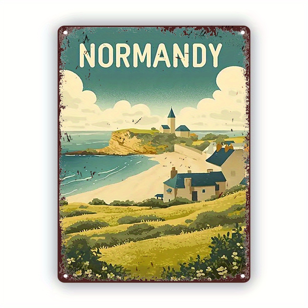 Vintage Normandy Beach Landsca - Brass Weight Plate recension och pris