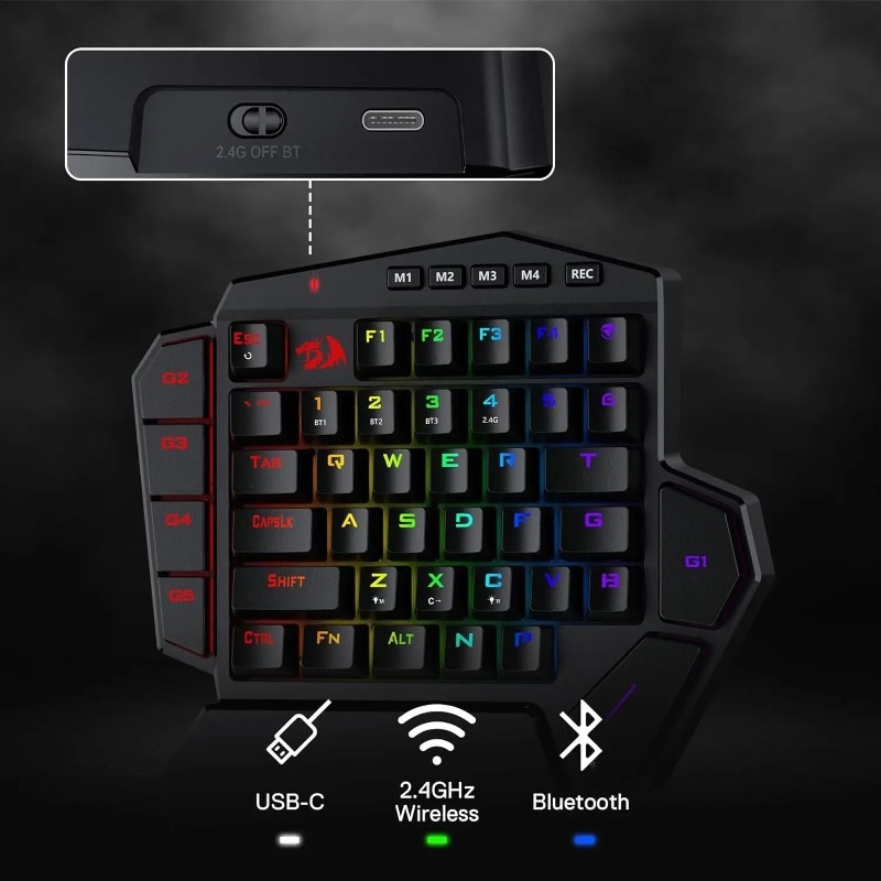 New Redragon K585 PRO Wireless - Gaming Keyboard 1 Hand recension och pris