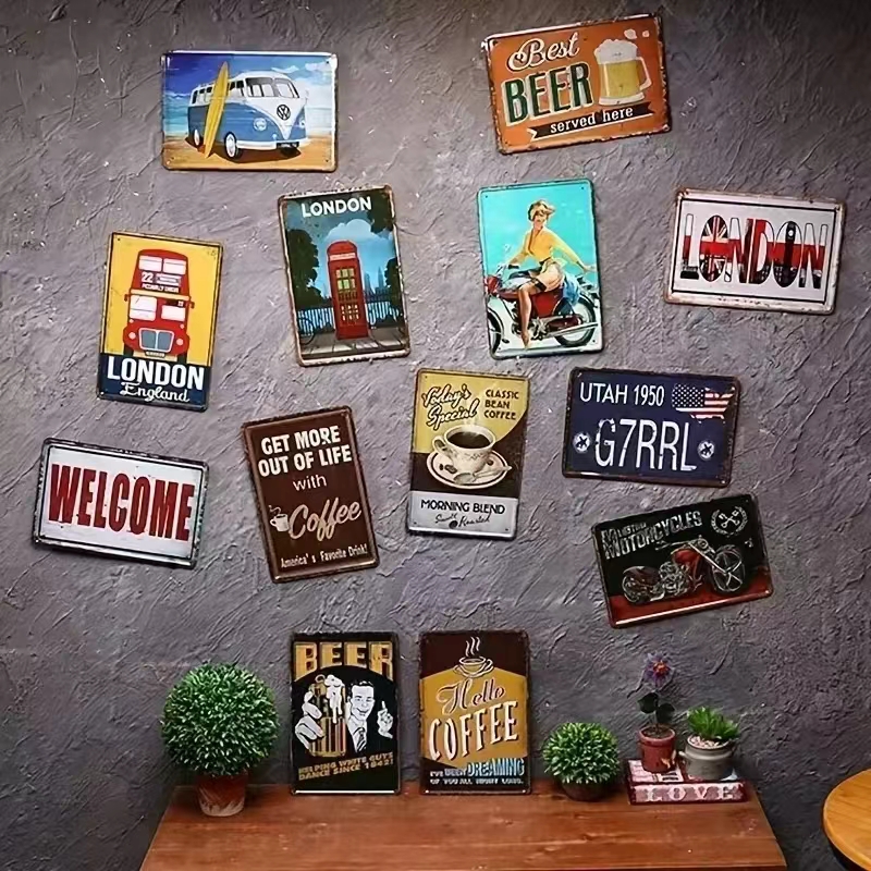 Vintage Bar Metal Signs Bathro - Brass Weight Plate recension och pris