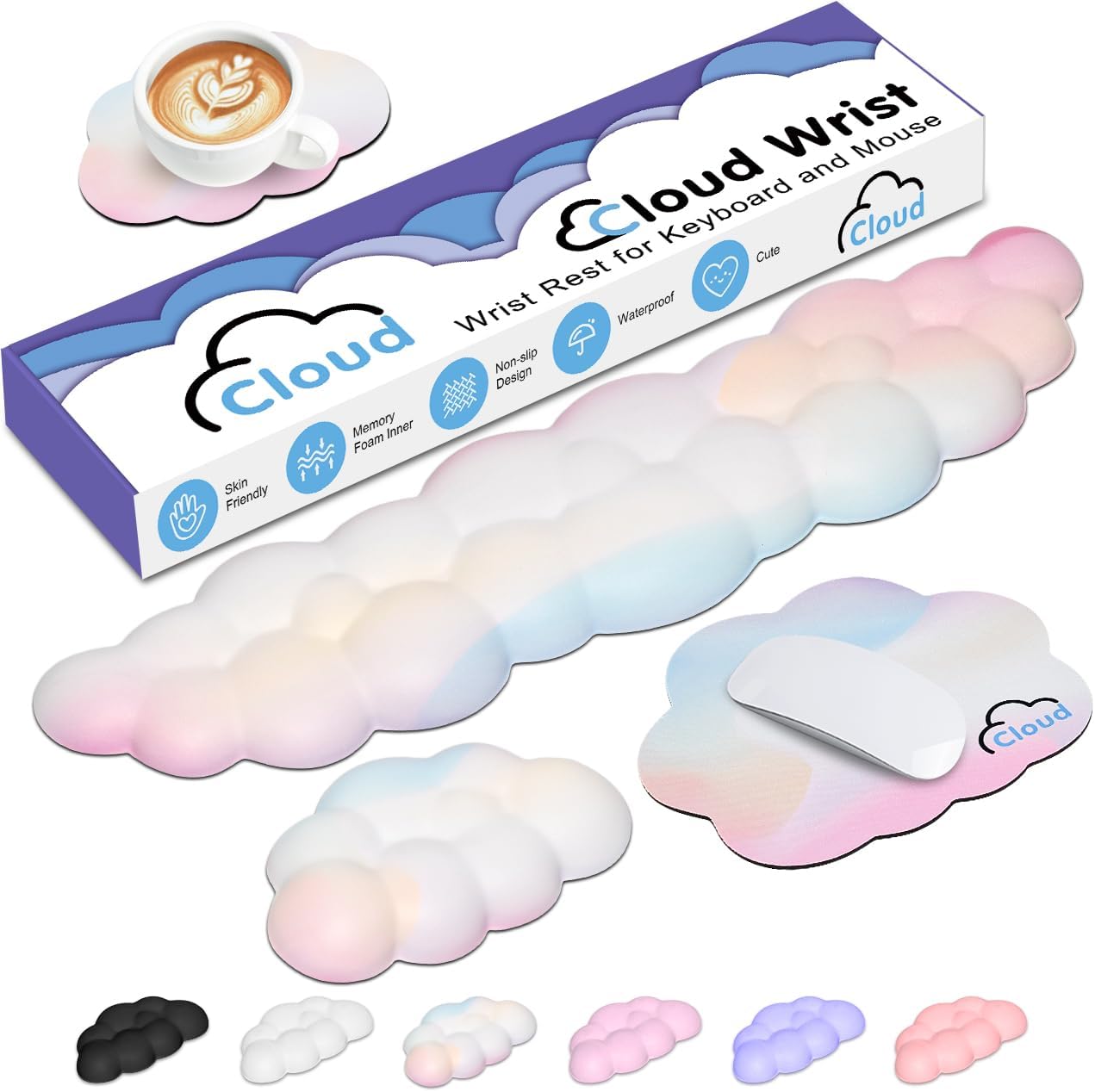 Ergonomic Cloud Wrist Rest wit - Gaming Keyboard Types recension och pris
