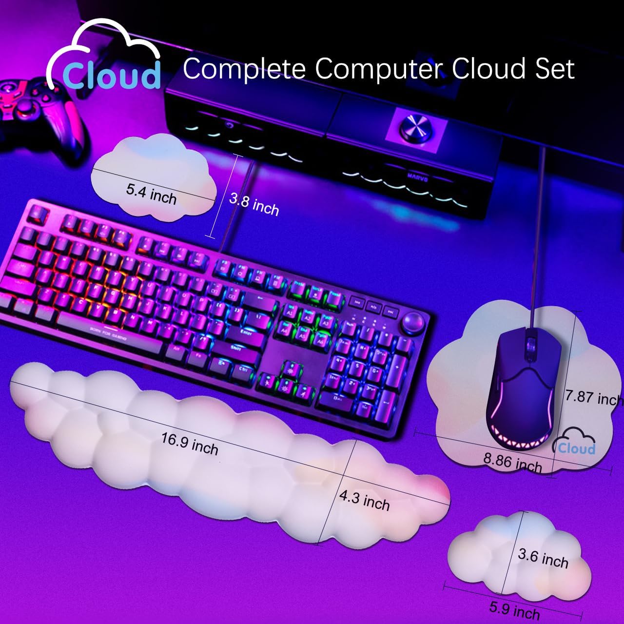 Ergonomic Cloud Wrist Rest wit - Gaming Keyboard Types recension och pris
