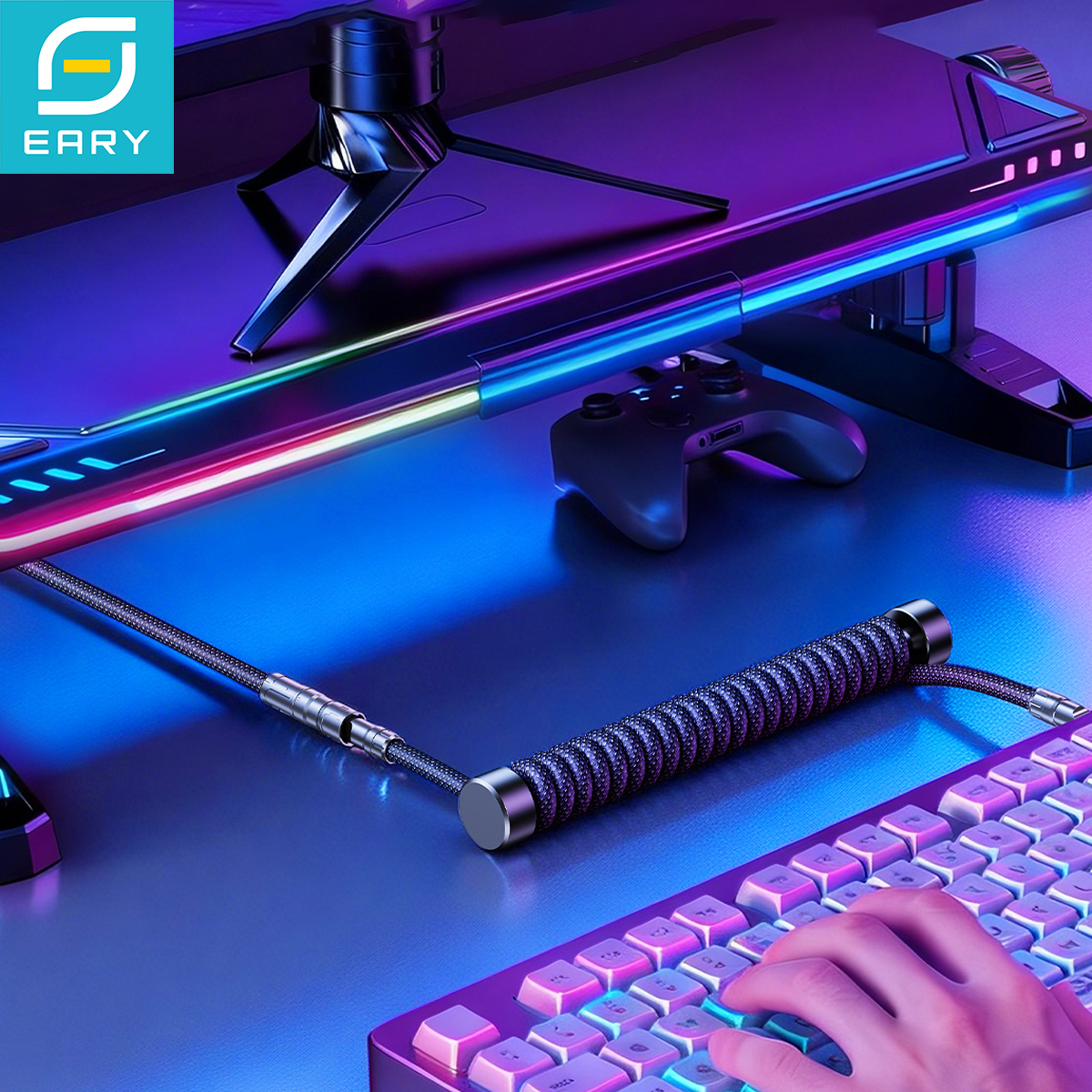 Eary 1.2m Coiled Keyboard Cabl - Gaming Keyboard Types recension och pris