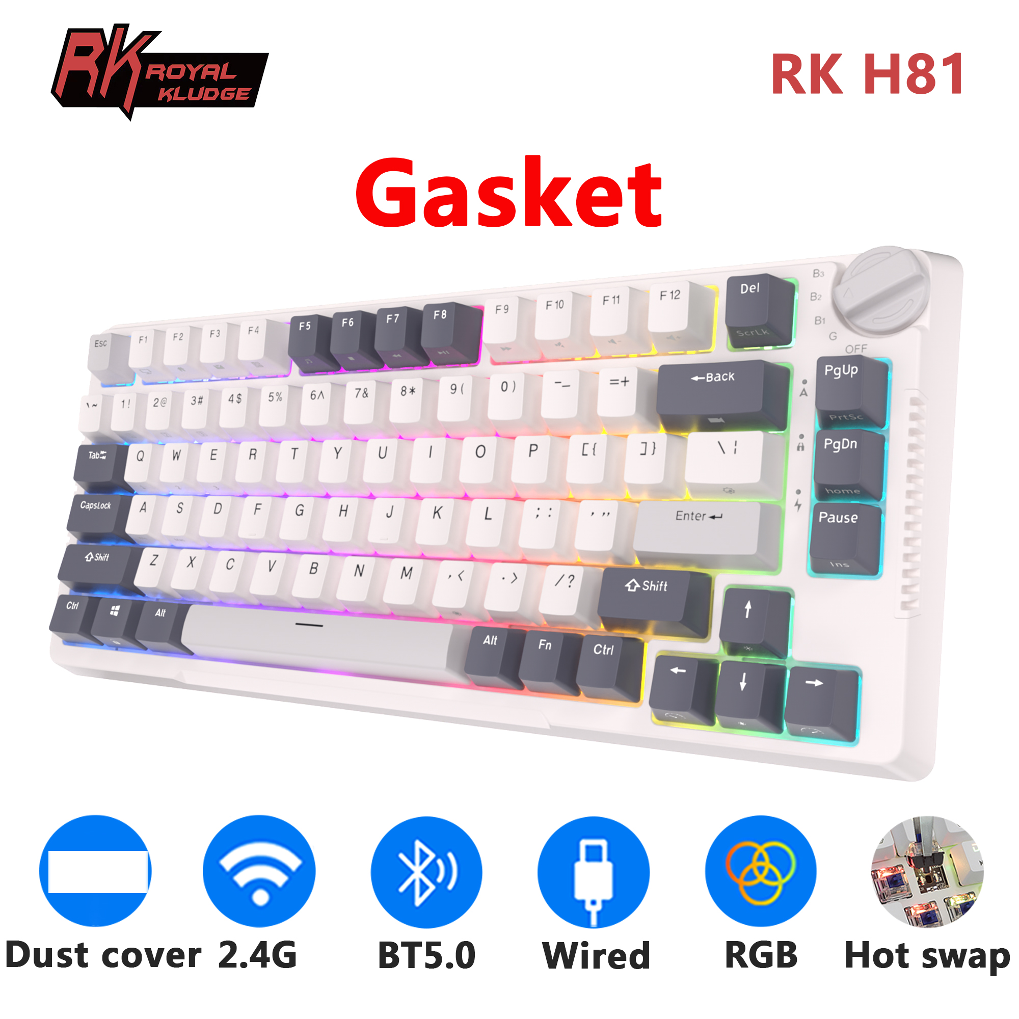 RK H81 Royal Kludge Gasket Str - Gaming Keyboard Brand recension och pris