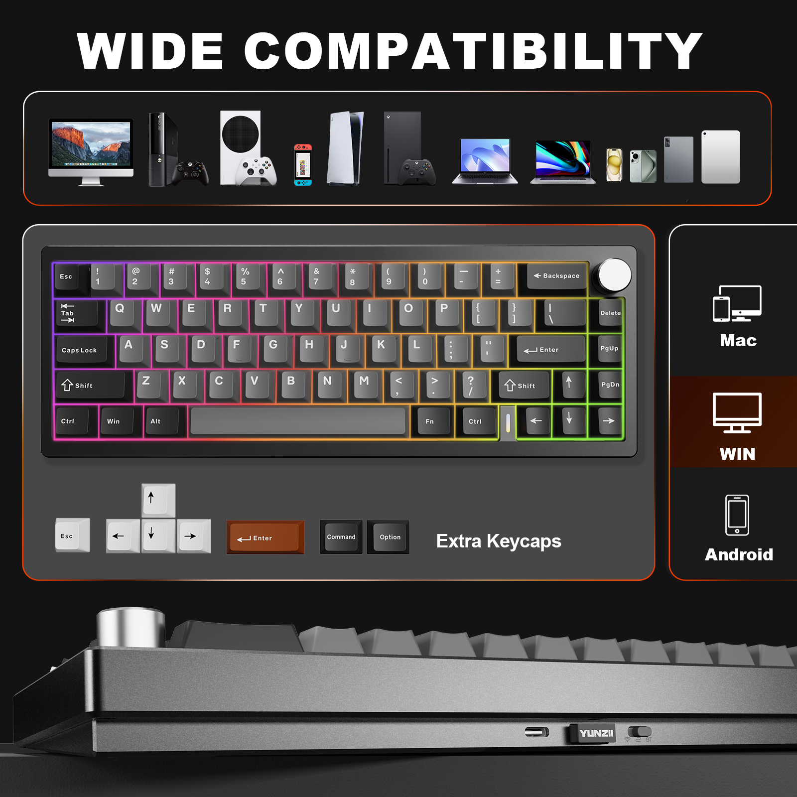 YUNZII AL68 Black QMK/VIA Mech - Gaming Keyboard Brand recension och pris