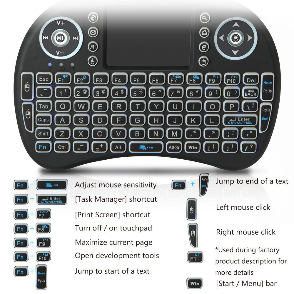 Backlit Mini Wireless Keyboard - Gaming Keyboard Brand recension och pris