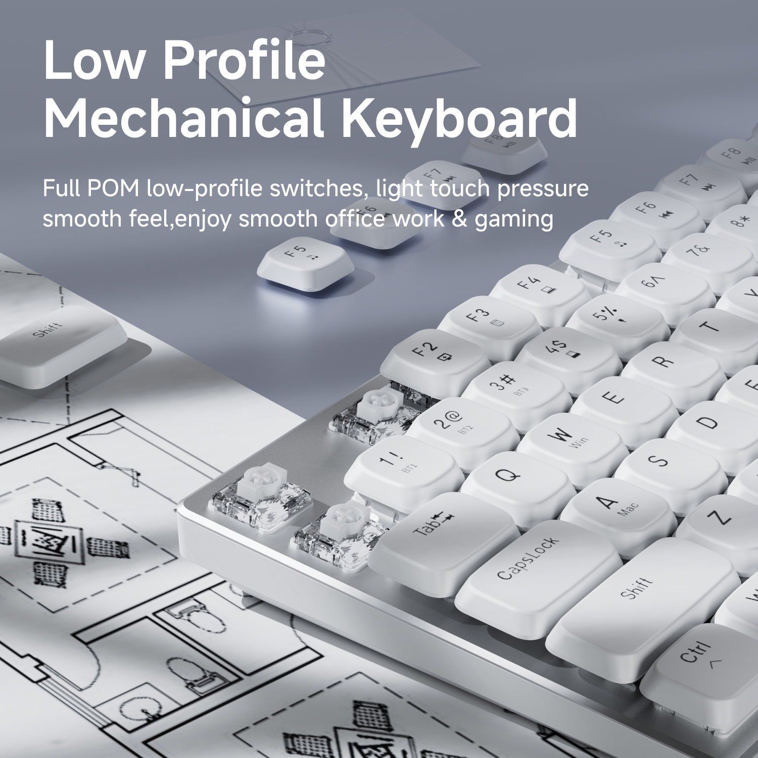 EWEADN Wireless Low-Profile Me - Gaming Keyboard Esports recension och pris