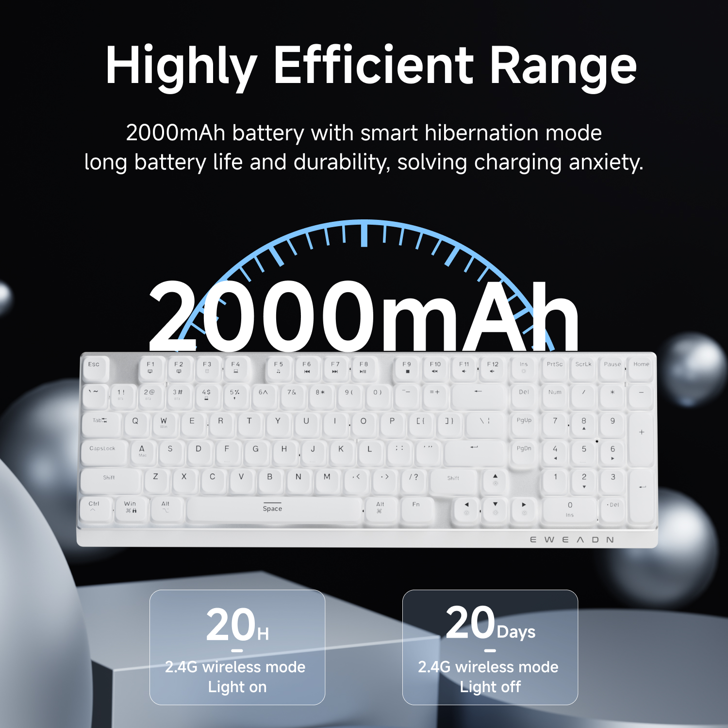 EWEADN Wireless Low-Profile Me - Gaming Keyboard Esports recension och pris