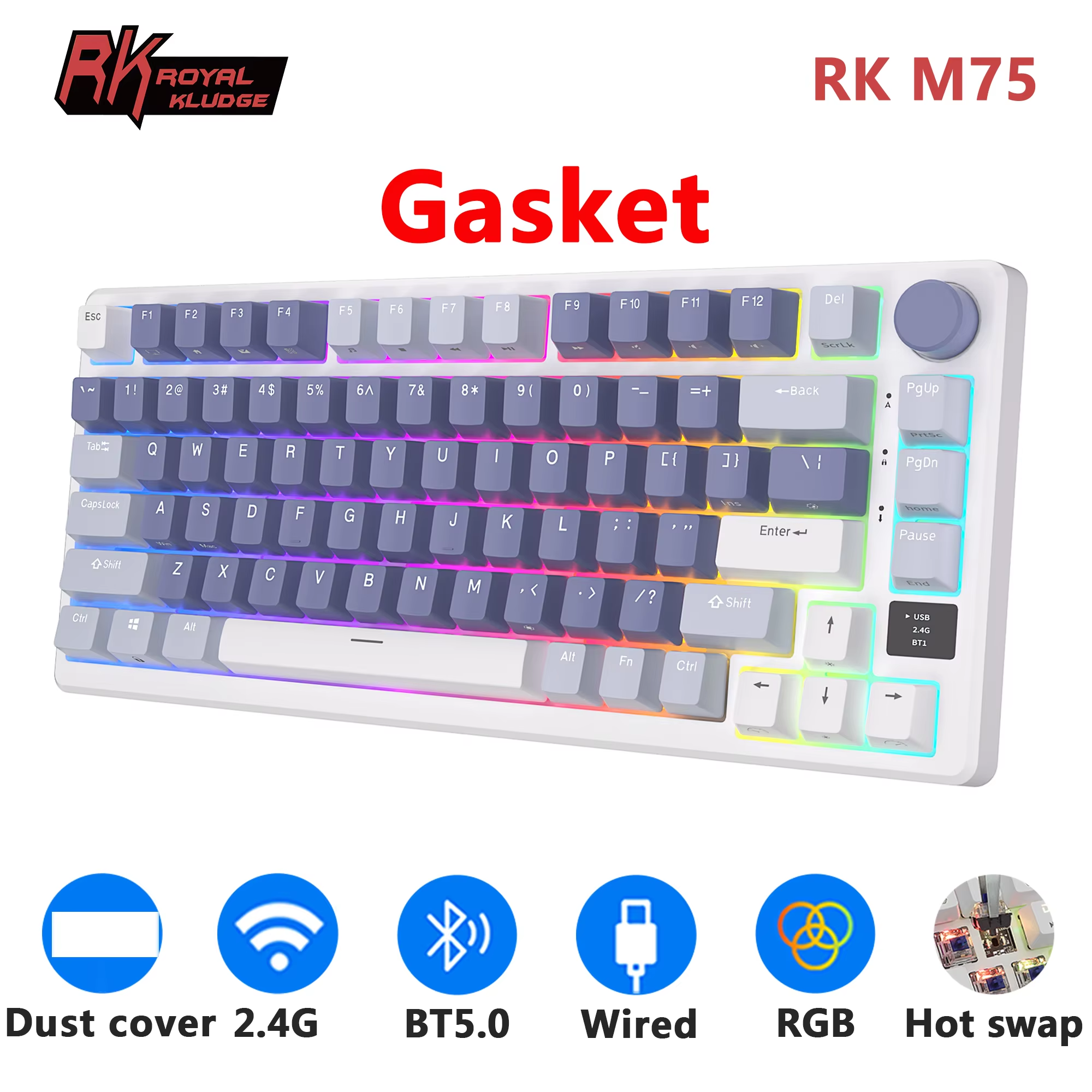 RK ROYAL KLUDGE M75 2.4G Wirel - Gaming Keyboard Brand recension och pris