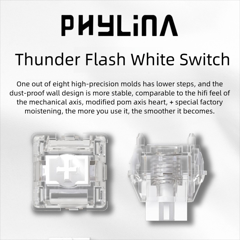 PHYLINA ThunderFlash White Mag - Gaming Keyboard Brand recension och pris