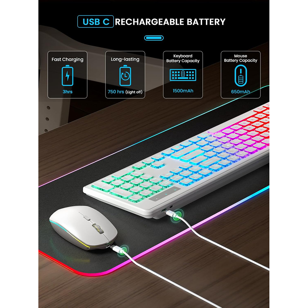 Backlit Wireless Keyboard and  - Gaming Keyboard Ergonomic recension och pris