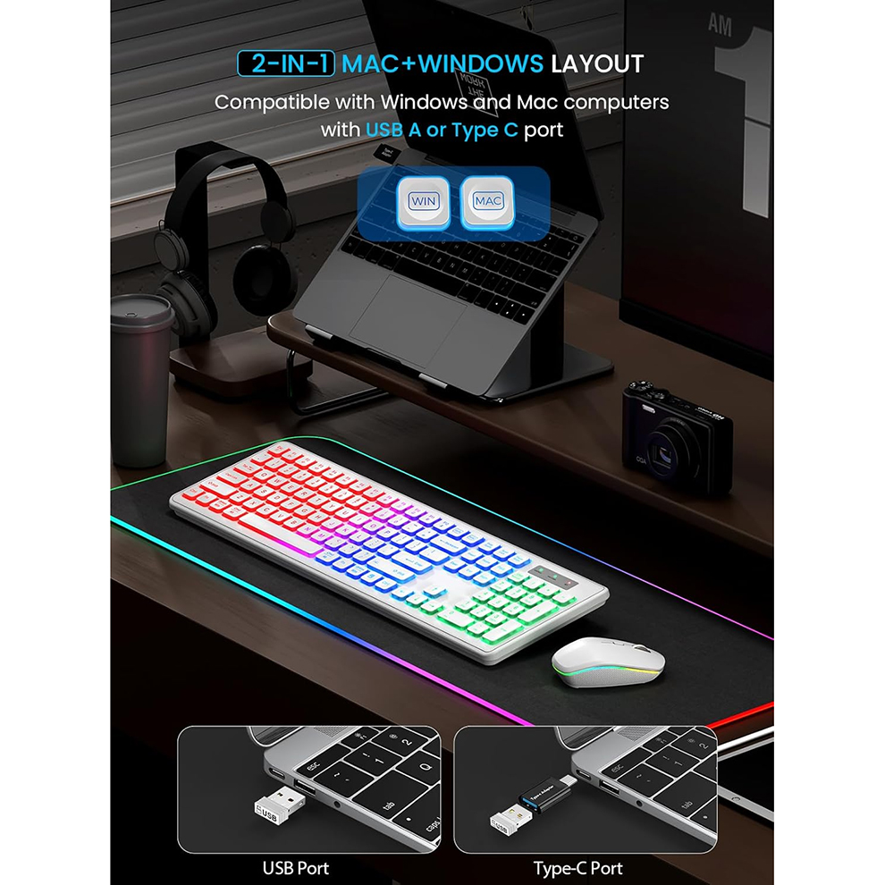 Backlit Wireless Keyboard and  - Gaming Keyboard Ergonomic recension och pris